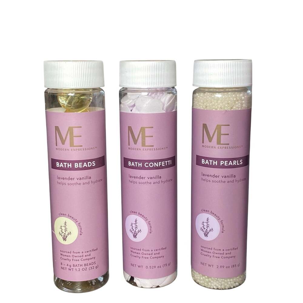 Modern Expressions Lavender Vanilla bath bundle 3 piece travel size